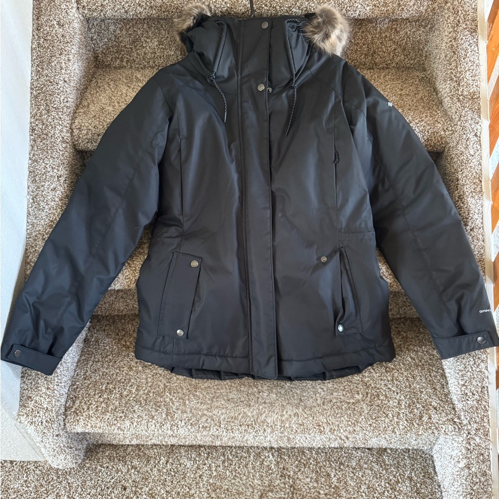 Columbia Black Faux-Fur Hooded Winter Jacket